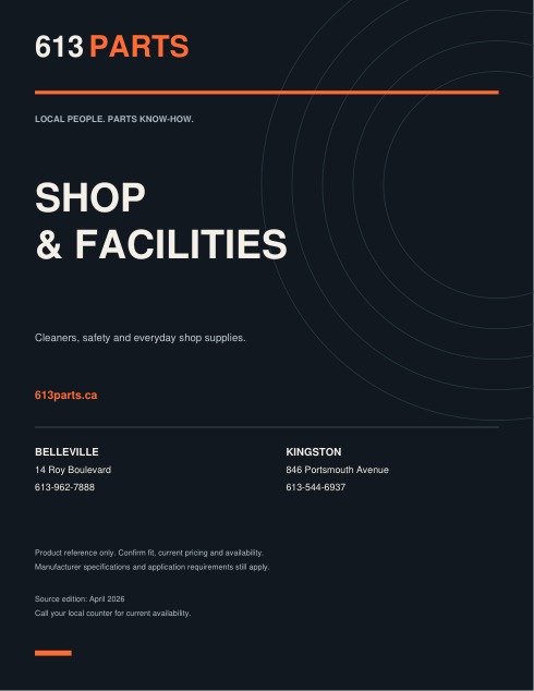 613 Parts Shop & Facilities guide