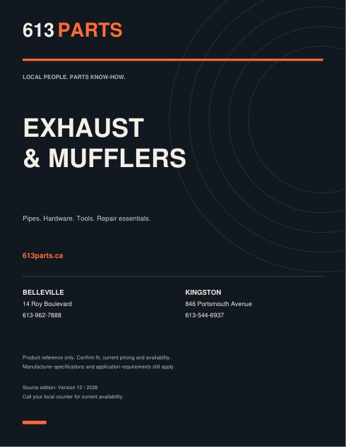 613 Parts Exhaust & Mufflers guide